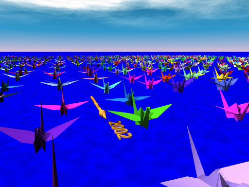 1000 cranes heading towards 2002